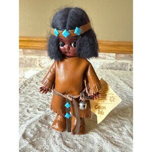 Apache-Inspired Brown Vinyl Doll With Faux Leather Outfit Apacho Princess 6-130